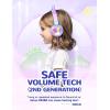 imageiClever Kids Headphones Cat Ear LED Light Up 85dBA Safe Volume Stereo Sound Toddler Headphones for Travel School Foldable 35mm Wired Kids Headphone for iPad Tablets Meow LollipopHot PinkType C PlugPurple
