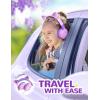 imageiClever Kids Headphones Cat Ear LED Light Up 85dBA Safe Volume Stereo Sound Toddler Headphones for Travel School Foldable 35mm Wired Kids Headphone for iPad Tablets Meow LollipopHot PinkBlossom Pink