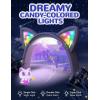 imageiClever Kids Headphones Cat Ear LED Light Up 85dBA Safe Volume Stereo Sound Toddler Headphones for Travel School Foldable 35mm Wired Kids Headphone for iPad Tablets Meow LollipopHot PinkPurple