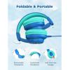 imageiClever Kids Headphones for School Travel Safe Volume Limited HD Mic Stereo Sound OverEar Girls Boys Headphones for Kid FunShare Foldable 35mm Wired for iPad Computer HS19Navy Blue