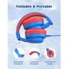 imageiClever Kids Headphones for School Travel Safe Volume Limited HD Mic Stereo Sound OverEar Girls Boys Headphones for Kid FunShare Foldable 35mm Wired for iPad Computer HS19Blue