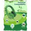 imageiClever Kids Headphones for School Travel Safe Volume Limited HD Mic Stereo Sound OverEar Girls Boys Headphones for Kid FunShare Foldable 35mm Wired for iPad Computer HS19Green