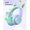 imageiClever Kids Headphones for School Travel Safe Volume Limited HD Mic Stereo Sound OverEar Girls Boys Headphones for Kid FunShare Foldable 35mm Wired for iPad Computer HS19AStar Purple