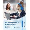 imageiClever Kids Headphones for School Travel Safe Volume Limited HD Mic Stereo Sound OverEar Girls Boys Headphones for Kid FunShare Foldable 35mm Wired for iPad Computer HS19Navy Blue