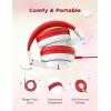 imageiClever Kids Headphones for School Travel Safe Volume Limited HD Mic Stereo Sound OverEar Girls Boys Headphones for Kid FunShare Foldable 35mm Wired for iPad Computer HS19White