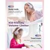 imageiClever Kids Headphones for School Travel Safe Volume Limited HD Mic Stereo Sound OverEar Girls Boys Headphones for Kid FunShare Foldable 35mm Wired for iPad Computer HS19A Pink