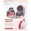 imageiClever Kids Headphones for School Travel Safe Volume Limited HD Mic Stereo Sound OverEar Girls Boys Headphones for Kid FunShare Foldable 35mm Wired for iPad Computer HS19White