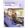 imageiClever Kids Headphones for School Travel Safe Volume Limited HD Mic Stereo Sound OverEar Girls Boys Headphones for Kid FunShare Foldable 35mm Wired for iPad Computer HS19AStar Purple