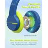 imageiClever Kids Headphones for School Travel Safe Volume Limited HD Mic Stereo Sound OverEar Girls Boys Headphones for Kid FunShare Foldable 35mm Wired for iPad Computer HS19TypeC Blue Green
