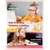 imageiClever Kids Headphones for School Travel Safe Volume Limited HD Mic Stereo Sound OverEar Girls Boys Headphones for Kid FunShare Foldable 35mm Wired for iPad Computer HS19White