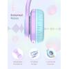 imageiClever Kids Headphones with Cat Ear Led Light Up Safe Volume Limite FunShare Foldable OverEar Headphones for Kids for SchooliPadTabletTravel Meow DonutPinkLight Purple