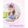 imageiClever Kids Headphones with Cat Ear Led Light Up Safe Volume Limite FunShare Foldable OverEar Headphones for Kids for SchooliPadTabletTravel Meow DonutPinkPink