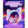 imageiClever Kids Headphones with Cat Ear Led Light Up Safe Volume Limite FunShare Foldable OverEar Headphones for Kids for SchooliPadTabletTravel Meow DonutPinkWirelessPurple