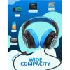 imageiClever Kids Headphones with Cord 85dBA Safe Volume Wired Headphones for Kids Stereo Sound Foldable Adjustable 35mm Jack Over Ear Child Headphone for SchoolBoysGirlsiPadTabletTravel BlueBlue Black USB C