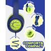imageiClever Kids Headphones with Cord 85dBA Safe Volume Wired Headphones for Kids Stereo Sound Foldable Adjustable 35mm Jack Over Ear Child Headphone for SchoolBoysGirlsiPadTabletTravel BlueBlue Green