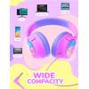 imageiClever Kids Headphones with Cord 85dBA Safe Volume Wired Headphones for Kids Stereo Sound Foldable Adjustable 35mm Jack Over Ear Child Headphone for SchoolBoysGirlsiPadTabletTravel BlueGlitter Pink
