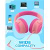 imageiClever Kids Headphones with Cord 85dBA Safe Volume Wired Headphones for Kids Stereo Sound Foldable Adjustable 35mm Jack Over Ear Child Headphone for SchoolBoysGirlsiPadTabletTravel BlueCoral Pink
