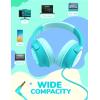 imageiClever Kids Headphones with Cord 85dBA Safe Volume Wired Headphones for Kids Stereo Sound Foldable Adjustable 35mm Jack Over Ear Child Headphone for SchoolBoysGirlsiPadTabletTravel BlueOpal Green