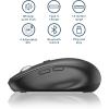imageiClever MD165 Dual Mode Wireless Mouse Bluetooth TypeC Rechargeable Mouse 24G Wireless Computer Mice with USB Receiver 3 Device Connection for Windows 7810 Mac iOS Android