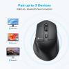 imageiClever MD360 Ergonomic Bluetooth Mouse with Mouse Jiggler Wireless Rechargeable Mouse for 3 Devices BT24G 4 DPI Settings Compatible with iPad Mac PC