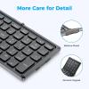 imageiClever Portable Keyboard BK09 Foldable Bluetooth Keyboard with Number Pad for Travel and Business Trip USBC Rechargeable for Laptop iPad iPhone Sync up to 3 Devices