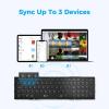 imageiClever Portable Keyboard BK09 Foldable Bluetooth Keyboard with Number Pad for Travel and Business Trip USBC Rechargeable for Laptop iPad iPhone Sync up to 3 Devices