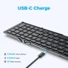 imageiClever Portable Keyboard BK09 Foldable Bluetooth Keyboard with Number Pad for Travel and Business Trip USBC Rechargeable for Laptop iPad iPhone Sync up to 3 Devices