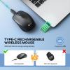 imageiClever Wireless Bluetooth Mouse Dual ModeBluetoothUSB Rechargeable Mouse MultiDevices for Small Sized Hands with 4 Adjustable DPI Silent Clicks for Laptop iPad MacBook Tablet PCBlack