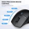 imageiClever Wireless Mouse with Bluetooth or USB Receiver 5 Adjustable 2400DPI Rechargeable Computer Mice Wireless Mouse for Laptop iPad MacBook Tablet PCBlackGold