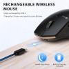 imageiClever Wireless Mouse with Bluetooth or USB Receiver 5 Adjustable 2400DPI Rechargeable Computer Mice Wireless Mouse for Laptop iPad MacBook Tablet PCBlackGold
