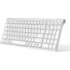imageiClever BK10 Bluetooth Keyboard Universal Bluetooth 51 Wireless Keyboard with Number Pad Ergonomic Design MultiDevice Compatibility Stable Connection for Mac iPad iPhone Android Windowssilver