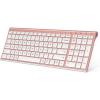 imageiClever BK10 Bluetooth Keyboard Universal Bluetooth 51 Wireless Keyboard with Number Pad Ergonomic Design MultiDevice Compatibility Stable Connection for Mac iPad iPhone Android Windowsrose gold