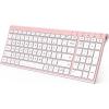 imageiClever BK10 Bluetooth Keyboard Wireless Rechargeable UltraSlim Keyboard with Long Battery Life Compatible with iOS Android Windows Mac for iPad Tablet Laptop PC Phone