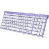 imageiClever Bluetooth Keyboard Quiet Typing MultiDevice USBC Rechargeable  Slim Wireless Keyboard for Mac Windows iPad Office