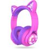 imageiClever Cat Ear Kids Bluetooth Headphones LED Lights Up 7485dBA Safe Volume Limited 50H PlaytimeBluetooth 52 USB C Kids Headphones Wireless for Travel iPad Tablet Meow Macaron Hot PinkHot Pink