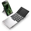 imageiClever Foldable Keyboard BK08 Bluetooth Keyboard with Sensitive Touchpad Sync Up to 3 Devices TriFolding PocketSized for Windows Mac Android iOSSilver Black