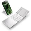 imageiClever Foldable Keyboard BK08 Bluetooth Keyboard with Sensitive Touchpad Sync Up to 3 Devices TriFolding PocketSized for Windows Mac Android iOSSilver White