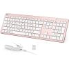 imageiClever GK08 Wireless Keyboard and Mouse  Ultra Slim Keyboard and Mouse Combo Full Size Design with Number Pad 24G Stable Connection Slim Keyboard and Mouse for Windows Mac OS Computer BlackRose Gold