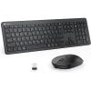 imageiClever GK08 Wireless Keyboard and Mouse  Ultra Slim Keyboard and Mouse Combo Full Size Design with Number Pad 24G Stable Connection Slim Keyboard and Mouse for Windows Mac OS Computer BlackBlack