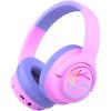 imageiClever Kids Bluetooth Headphones with LED Lights 43H Playtime TypeC Fast Charging BTH18 Safe Volume 7485dBA Bluetooth53Toddler Headphones Aux Cord for iPadTabletTravelSchool BluePinkBlue