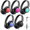 imageiClever Kids Headphones Bulk 5 Pack for Students K12 ampamp Teachers Durable PP Material 85dBA Safe Volume Multiple Folding Options Kids Wired Headphones for SchoolClassroomHomeTravelColorful with Mic