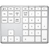imageiClever Number Pad Aluminum Wireless Number Pad for Multi Devices USBC Rechargeable External 34Keys Bluetooth Keyboard for Data Entry Compatible for Laptop Mac iMac Tablet PC DesktopSilver White