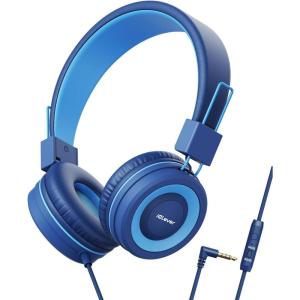 imageiClever Kids Headphones with Cord 8594dB Safe Volume Tech Bending Resistance Durable Foldable Stereo Sound 35mm Jack Wired Headphones for Kids Boys Girls TabletTravelSchool HS14Light Blue