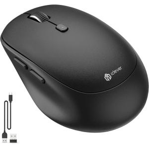 imageiClever MD165 Dual Mode Wireless Mouse Bluetooth TypeC Rechargeable Mouse 24G Wireless Computer Mice with USB Receiver 3 Device Connection for Windows 7810 Mac iOS Android