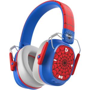 imageiClever Noise Cancelling Headphones for Kids Adults Bluetooth Ear Protection with 60H Play Time Safe Volume 80dBA Noise Reduction Headphones for Autism FireworksMonster Truck FOCUSRed  Blue