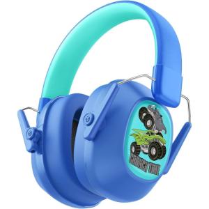 imageiClever Noise Cancelling Headphones for Kids SNR 29dB Safety Noise Reduction Ear Muffs for Autism Sensory ampampConcentration Aid Ear Hearing Protection for FireworksEventMonster TruckConcertMonster Truck Blue