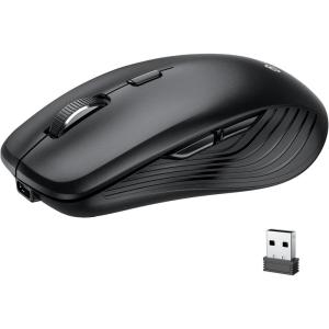 imageiClever Wireless Bluetooth Mouse Dual ModeBluetoothUSB Rechargeable Mouse MultiDevices for Small Sized Hands with 4 Adjustable DPI Silent Clicks for Laptop iPad MacBook Tablet PCBlack