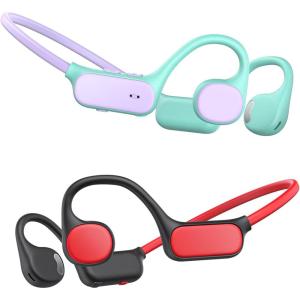 imageiClever Kids Bluetooth Headphones Air Conduction Open Ear Headphones Safe Volume 74ampamp85dBA 360 Bending Resistance Durable 115H Playtime Bluetooth 54 Kids Wireless Headphones for TravelSchoolRed  Purple