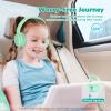 imageiClever BTH22 Kids Bluetooth Headphones 60H Play Time 7485 dBA Safe Volume Bluetooth 54 USB C Over Ear Kids Headphones Wireless with Mic AUX Cord for iPadTabletTravelSchool BlackBlueLight Green