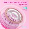 imageiClever BTH22 Kids Bluetooth Headphones 60H Play Time 7485 dBA Safe Volume Bluetooth 54 USB C Over Ear Kids Headphones Wireless with Mic AUX Cord for iPadTabletTravelSchool BlackBlueABlossom Pink